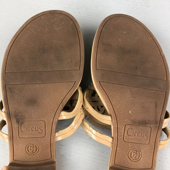 Circus Sam Edelman Women's Size 6.5 Canyon Tan Open Toe Medallion Flat Sandals - Picture 10 of 11